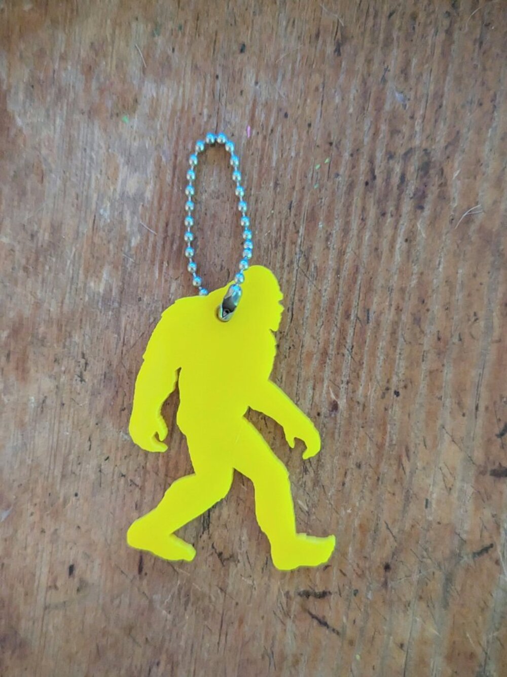 Acrylic Bigfoot - Sasquatch Keychain NWT - Yellow